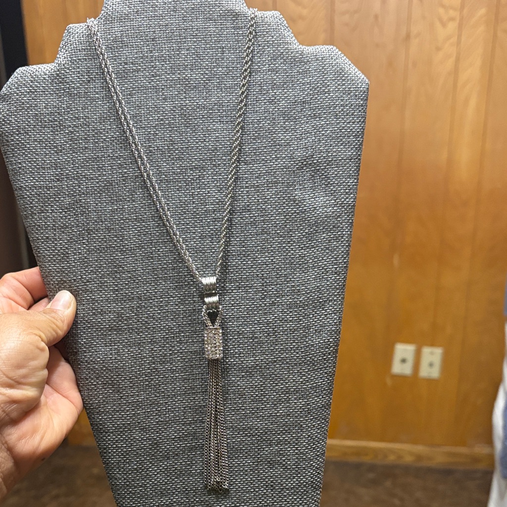 Nicole Bu Nicole Miller Elegant Silver Tassel Necklace